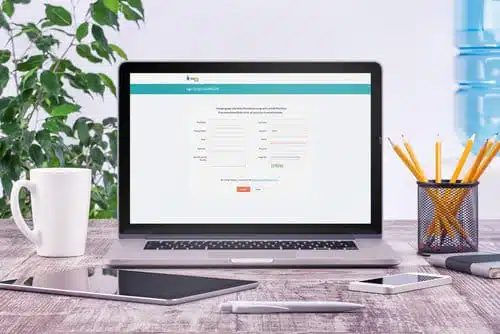 Laptop showing the chARM app on the screen