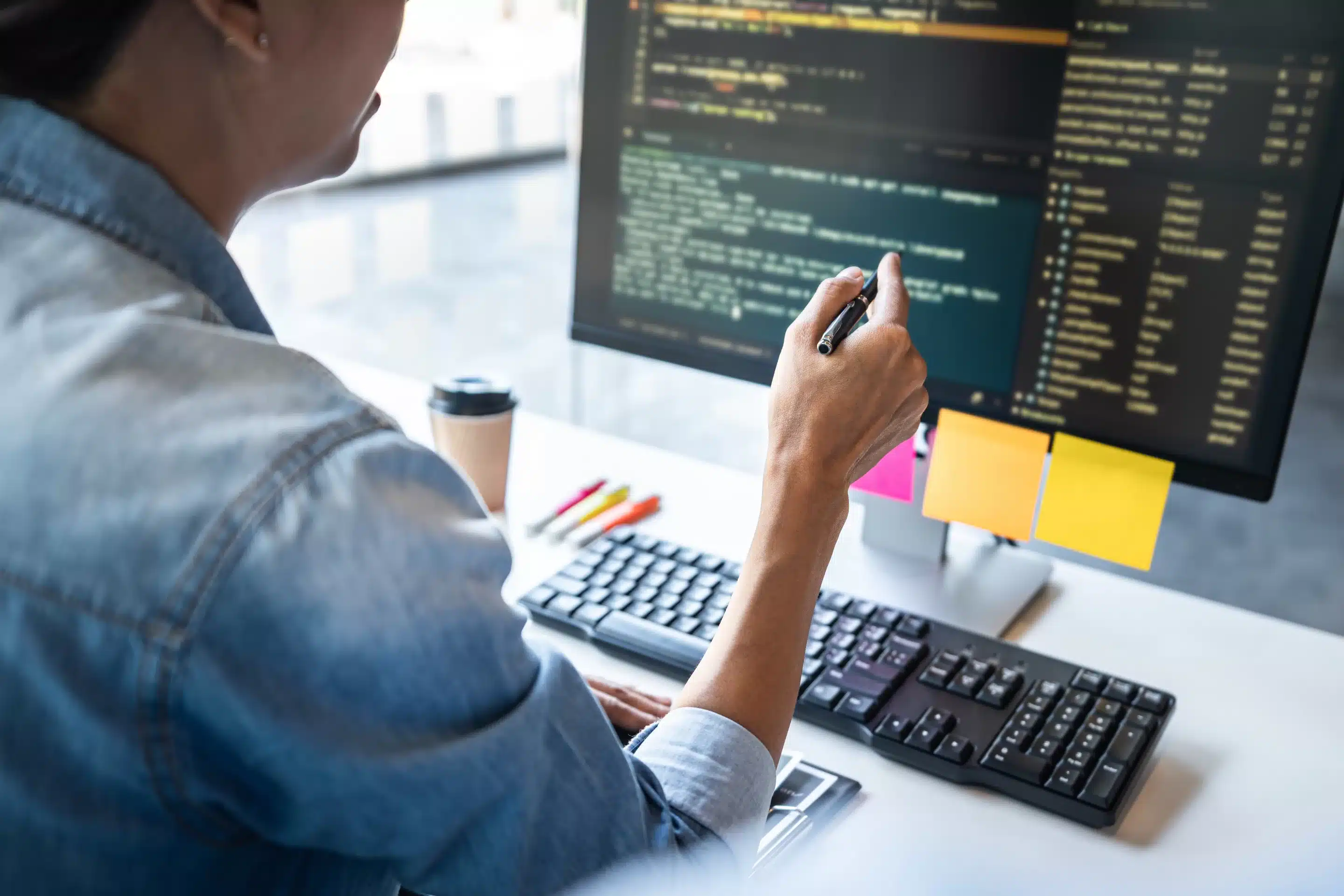 a person working on a computer