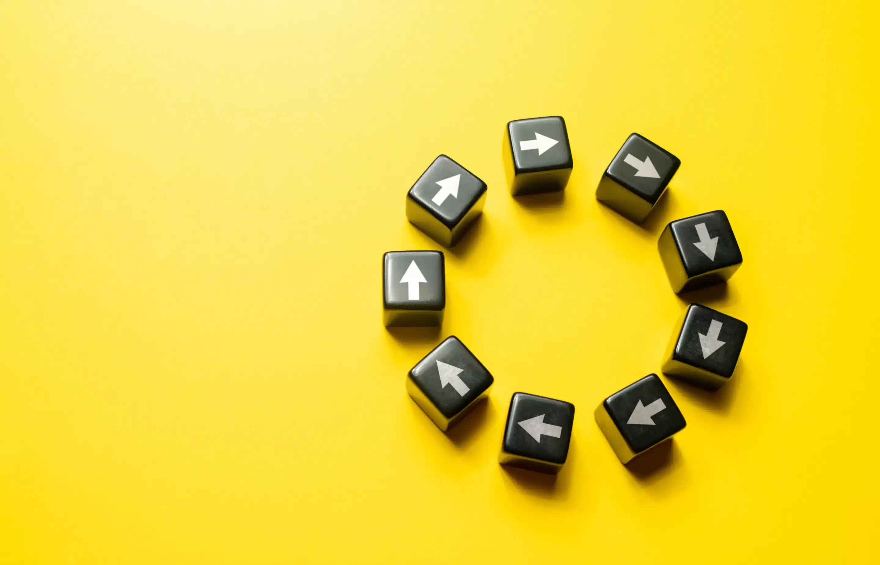 Move in a circle without stopping or a goal. Concept of perpetual