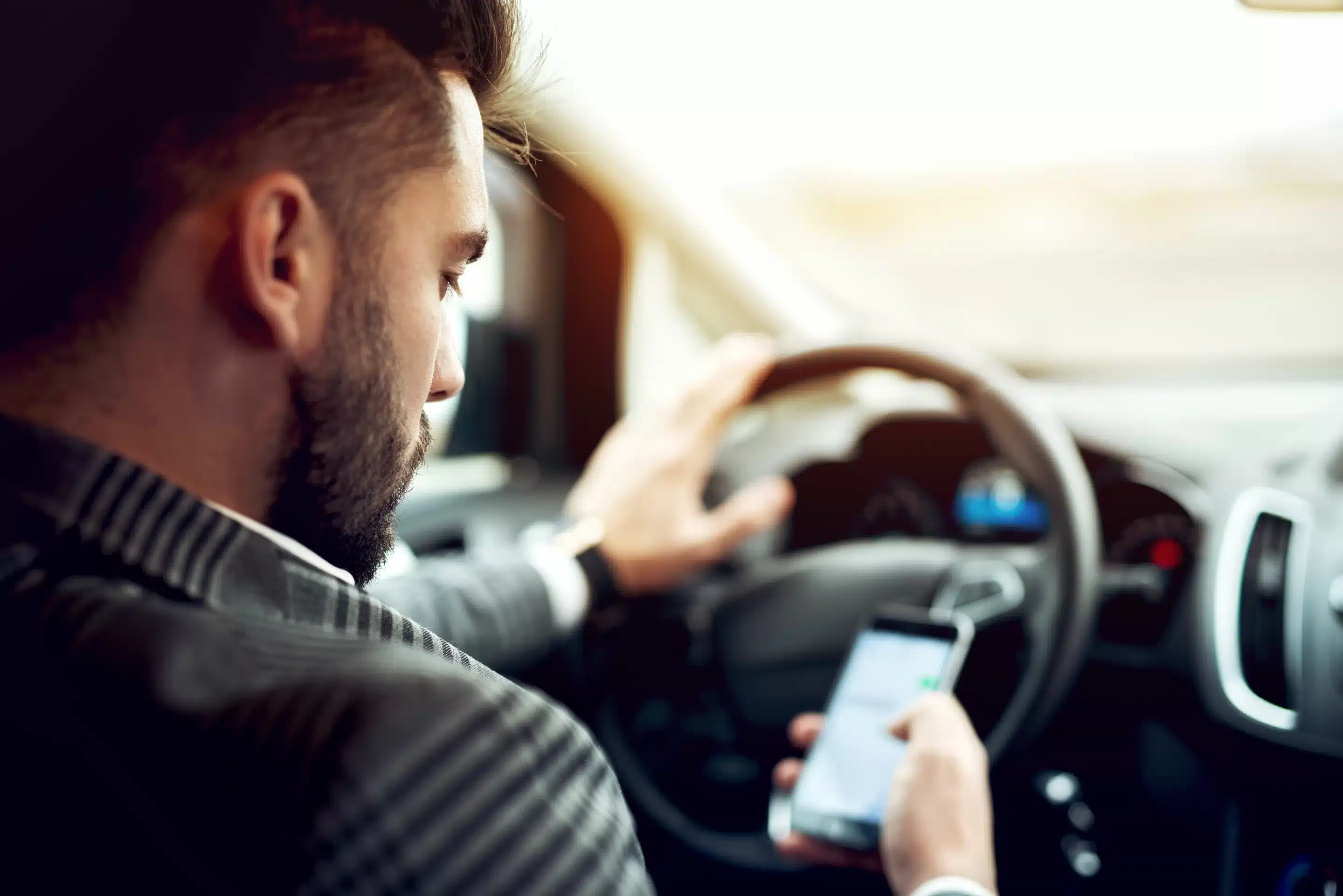 Person with adhd driving distracted