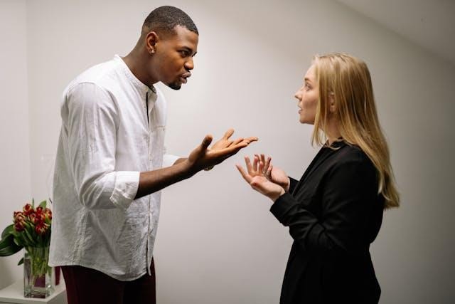 A couple having an argument